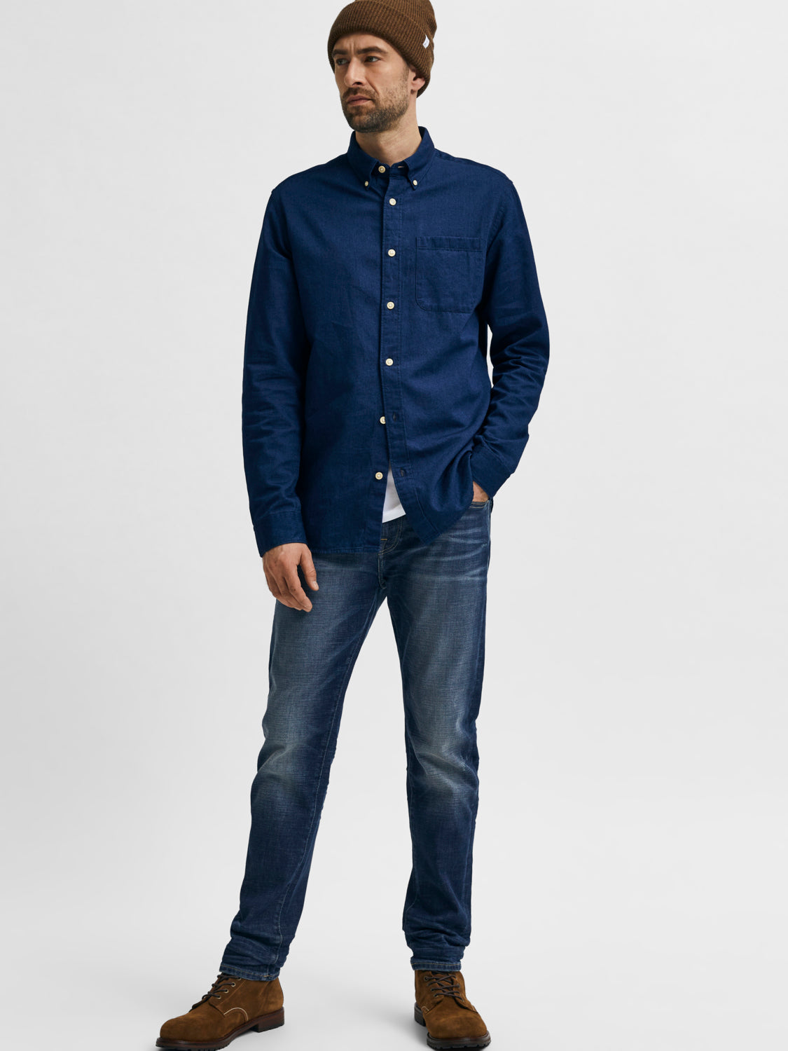 SLHSLIM-LEON Jeans - Dark Blue Denim
